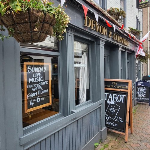Outside of the Devon & Cornwall pub