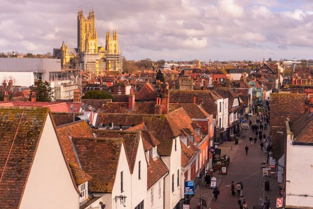 An aerial picture of Canterbury, Kent