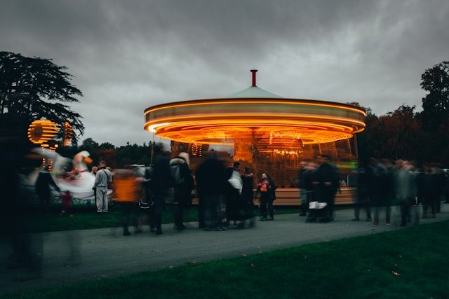 A merry-go-round at Leeds Castle, Kent